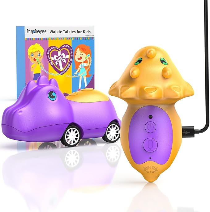 Dinosaur Walkie Talkies for Kids Rechargeable, Dino Toy Cars for Boys & Girls Ages 3-7, Crystal-Clear Audio, 48H Play, Fun Indoor & Backyard, Birthday Xmas Gifts for Toddler, 2 Pack-CubbioJoy