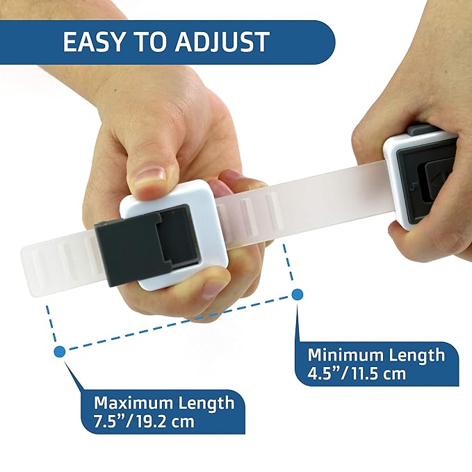 Child Safety Locks (4-Pack) - Baby Proof Cabinets, Drawers, Toilets & Appliances- Adjustable Strap Length, Double Lock Option - Easy Latch for Adults to Open-CubbioJoy