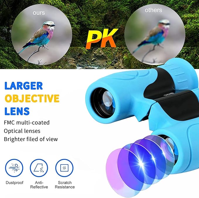 Binoculars for Kids,Compact Kids Binoculars 8x21 High-Resolution for Bird Watching, Camping, Exploration, Hiking, Hunting, Sports Events and Safari Park Gifts for 3-12 Year Boys Girls-CubbioJoy