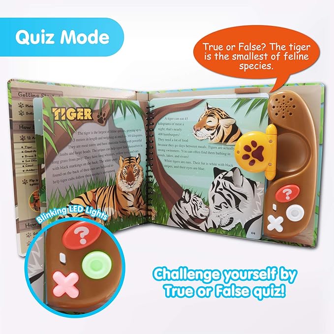 BEST LEARNING Book Reader Animal Kingdom - Educational Talking Sound Toy to Learn Animals with Quiz Games for Kids Ages 3 to 8 Years Old | Ideal 3-5 Boy or Girl Birthday Gift-CubbioJoy