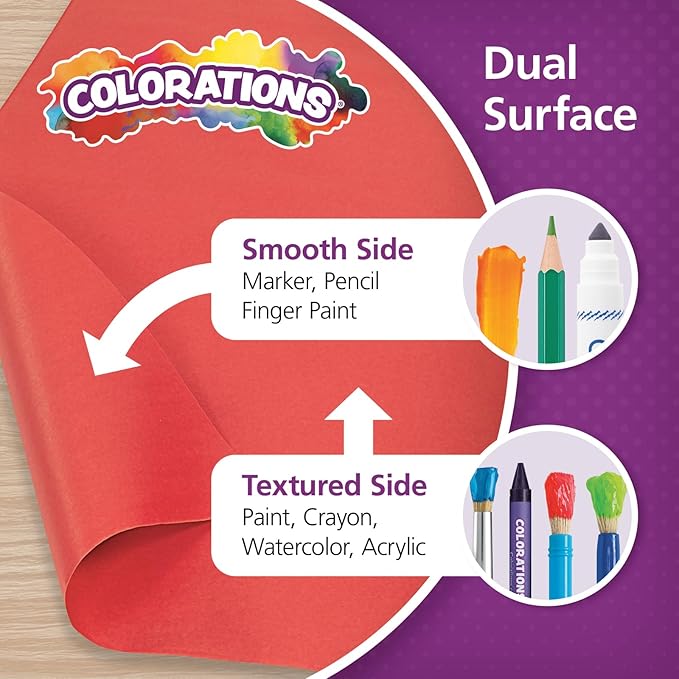 Colorations DSRE Dual Surface Paper Roll, Scarlet Red,, 36" x 1000' (1 Roll)-CubbioJoy