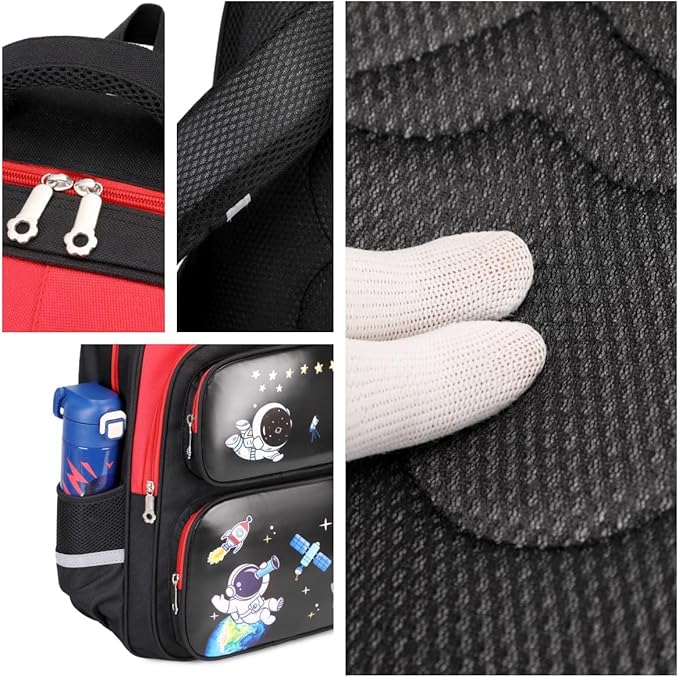 Cartoon Backpack for Boys, 17 Inch Kids Space Backpack for Children Teens Waterproof School Travel Backpacks-CubbioJoy