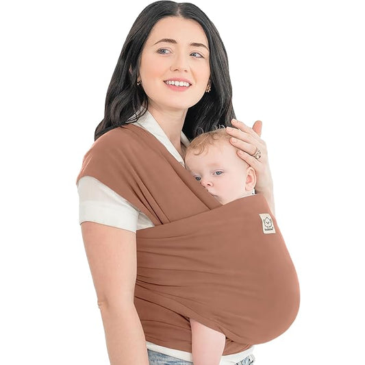 KeaBabies Baby Wrap Carrier - All in 1 Original Baby Carrier Newborn to Toddler Sling, Easy to Wear, Hands Free Bonding, Lightweight, Breathable Infant Wraps (Terracotta)-CubbioJoy