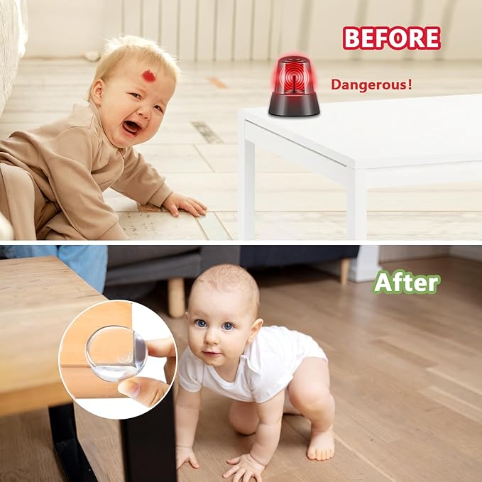 8 Pack Corner Protector Baby, Table Corners, Clear Table Protectors for Furniture, Round Corner Guards, Safety Corner Protectors, Furniture Corner & Edge Safety Bumpers,Baby Proofing-CubbioJoy