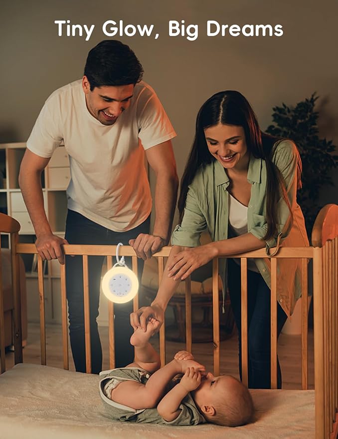 b&h Portable White Noise Machine with Night Light - Sound Machine for Baby, Bluetooth Speaker, 24 Soothing Sounds, 9 Colors Light, Timer, Rechargeable Sleep Machine for Home and Travel-CubbioJoy