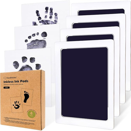 4-Pack Inkless Baby Hand and Footprint Kit - Mess Free Ink Pad for Newborn Keepsake, Dog Nose & Paw Print Kit, Clean Touch Ink Pad for Baby Hand & Footprints, Ideal New Mom Gifts (Twilight, L)-CubbioJoy