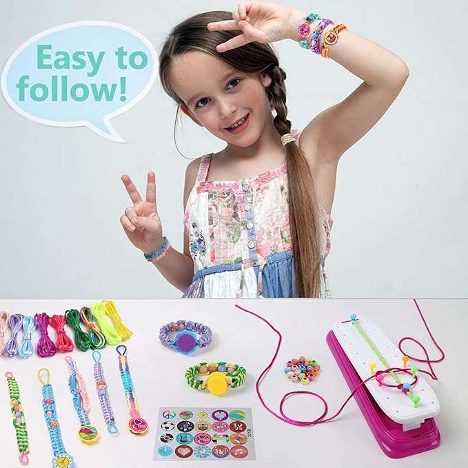 IQKidz Friendship Bracelet Making Kit - Make Bracelets Craft Toys for Girls Age 8-12 yrs, Cool Birthday Gifts for 6 7 9 10 11 Years Old Kids, Christmas Gift Set-CubbioJoy