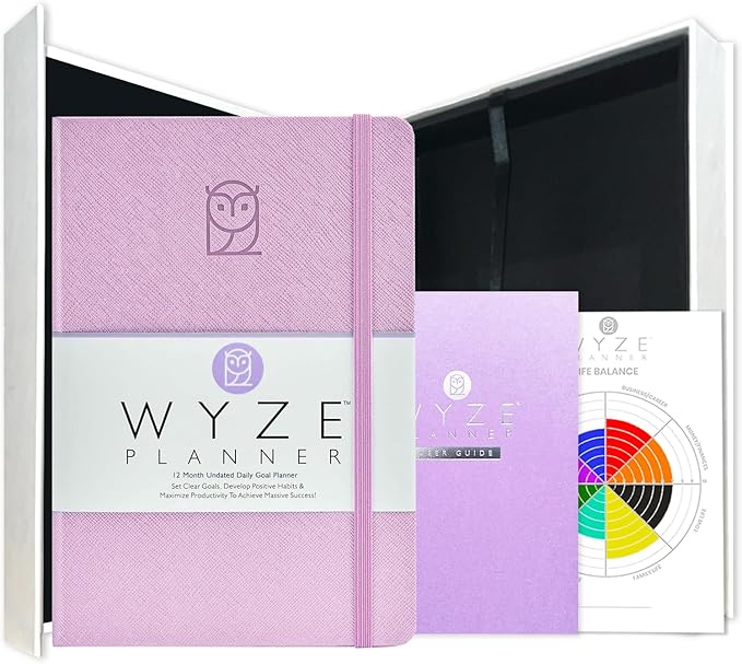 Undated Daily Planner – 1-Year B5 Productivity Organizer with Two-Page Weekly Spread, Goal Setting, Habit Tracker, Weekly & Monthly Pages – Hardcover Time Management Notebook (Lilac)-CubbioJoy