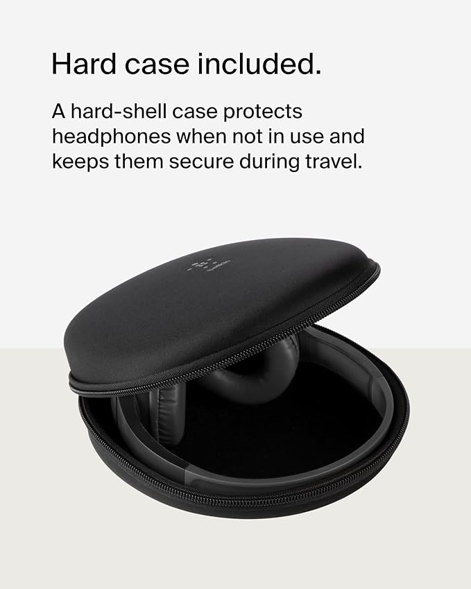 Belkin SoundForm Mini Kids Wireless Headphones w/Built-in Microphone, 30H of Playback Time, Fun Stickers, & Case - Over-Ear Headsets for Online Learning, School, iPhone, iPad, Galaxy, & More - Black-CubbioJoy