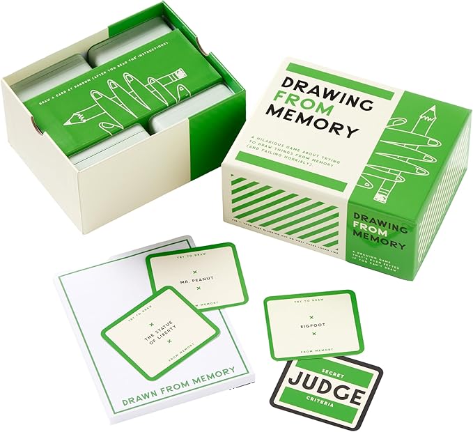 Brass Monkey Drawing from Memory - Social Party Game with 300+ Game Card Prompts for Drawing from Memory-CubbioJoy