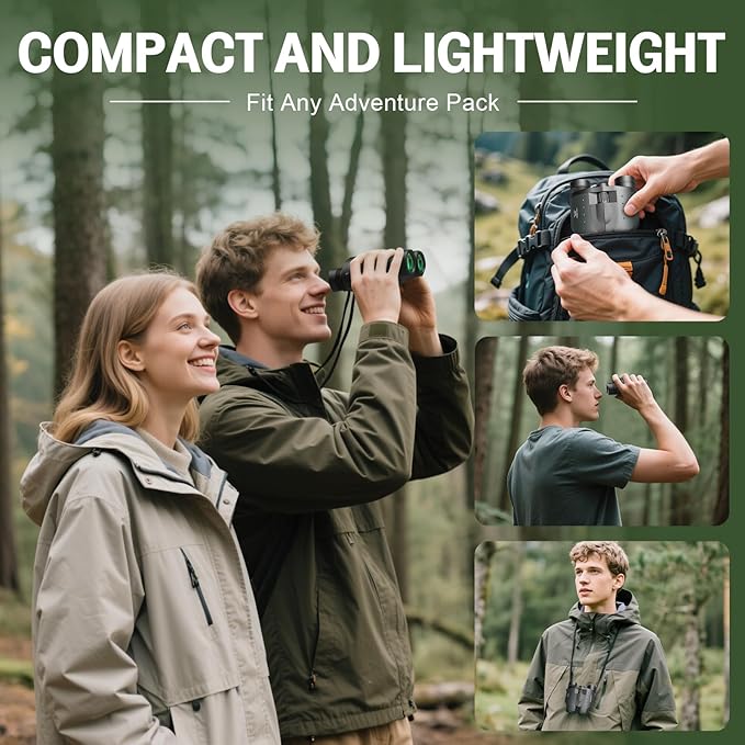 25x32 Binoculars for Adults Kids Compact - DEESOO High Powered Bird Watching Binoculars Lightweight with Small Size for Hunting Traveling Sports Hiking-CubbioJoy