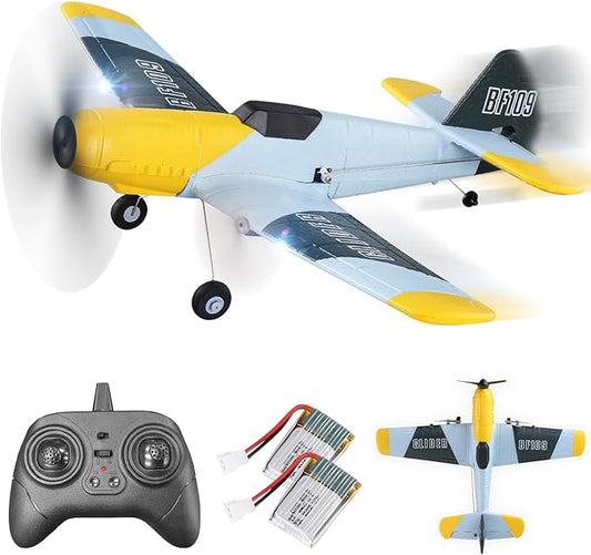 BEZGAR 3 Channel RC Plane, Drones for Kids, 6-axis Gyro Remote Control Airplane, RC Helicopter, Easy Control for Beginners Toys with Colorful LED Navigation Lights-CubbioJoy