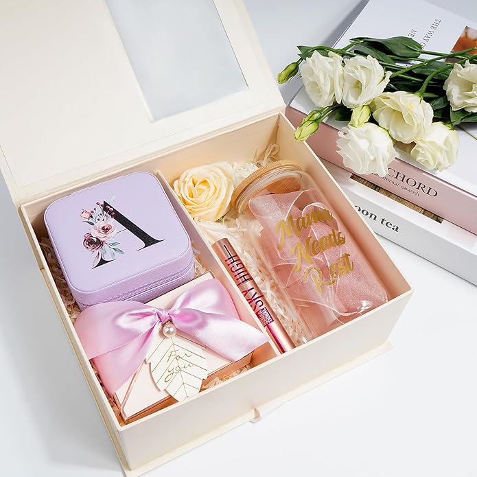 AYGXU Travel Jewelry Box for Women and Girls - Small Case With Initial A-Z - Teacher Gifts-CubbioJoy