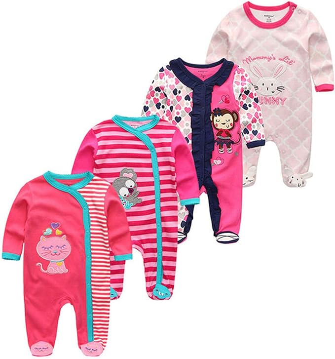 Kiddiezoom Baby and Toddler Boys'Snug Fit Footed One-Piece Romper Jumpsuit Cotton Cotton Footed Outfit-CubbioJoy