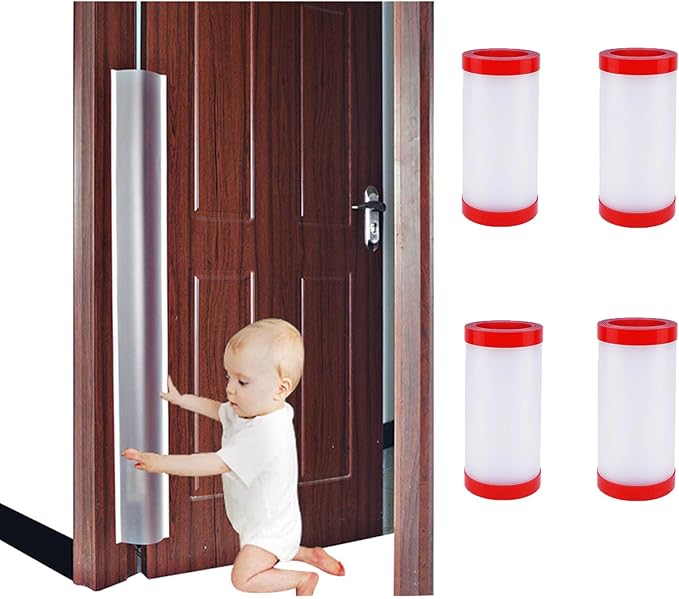 Door Pinch Guard Baby Proofing, Door Hinge Cover, Door Protector for Kids Finger Safety, Door Finger Pinch Guards Heavy Duty, Door jam Shield,JuneSisters 4-CubbioJoy