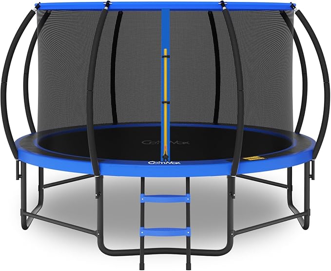 14FT 12FT 10FT 16FT Trampoline with Safety Enclosure, Anti-Rust Coating – ASTM Certified, Heavy-Duty Outdoor Trampoline with Ladder – for Kids & Adults-CubbioJoy