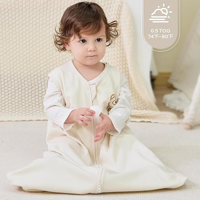 JELLYMONI Baby Sleep Sack 12-18 Months Wearable Blanket for Baby, 100% Cotton 2 Pack Infant Toddler Sleeping Sack Lightweight Soft 2-Way Zipper Sleepsack-CubbioJoy