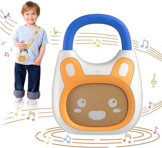 alilo Pocket Bunny Portable Kids Music Player, Musical Toys for Toddlers 1-3-5, Preloaded 120+ Stories/Music/Lullabies/White Noise,High Fidelity Sound Travel Bluetooth Speaker (with Strap and Ring)-CubbioJoy