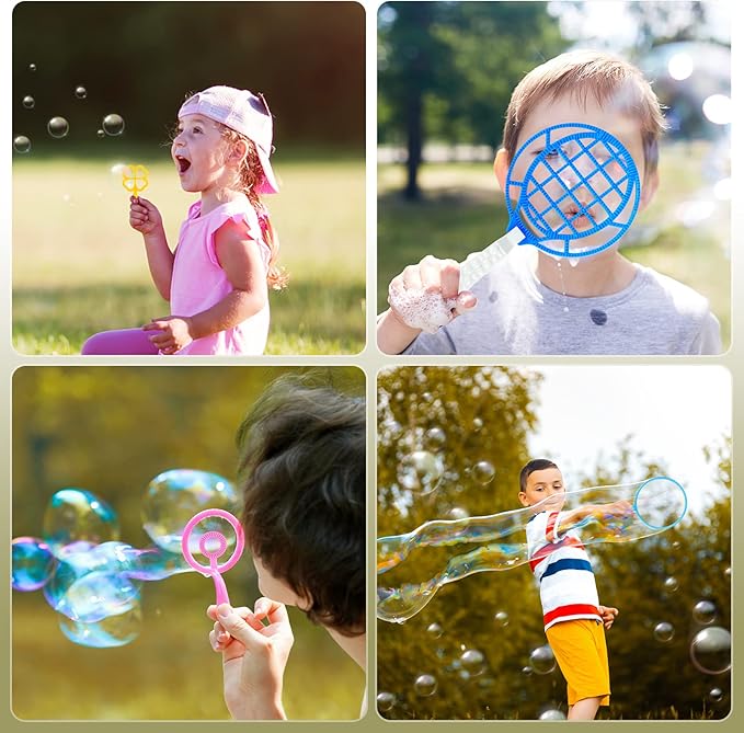 Big Bubble Wands Set, 14pcs Random Color Plastic Giant Bubble Wands Bubble Maker Kids Summer Toy for Outdoor Activities-CubbioJoy