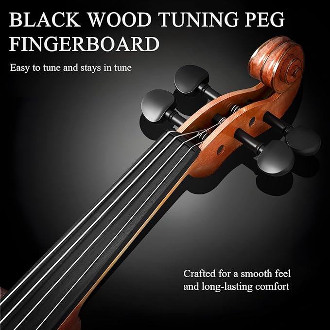 4/4 Beginner Violin Kit for Adults, Complete Full Size Violin Set with Portable Case, Bow, Rosin-CubbioJoy
