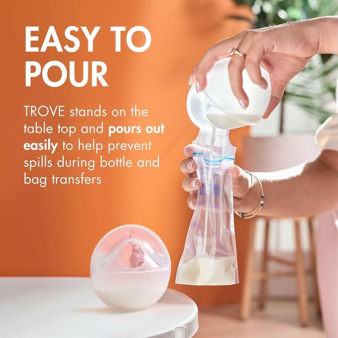 Boon Trove Silicone Manual Breast Pump Set - Hands Free Breast Milk Collector - Includes Polyester Travel Pouch - Breastfeeding Essentials - 2 Count-CubbioJoy
