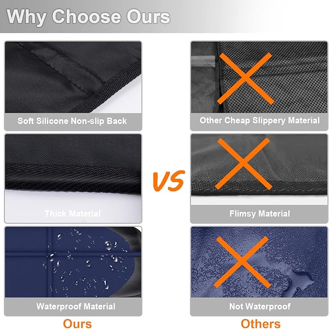 Car Seat Protector,2 Pack Automotive Seat Protectors Baby Carseat Pad Waterproof & Durable 600D Fabric for Child Baby Car Seat Mat Vehicle Pet Cover 2 Storage Pockets (Blue)-CubbioJoy