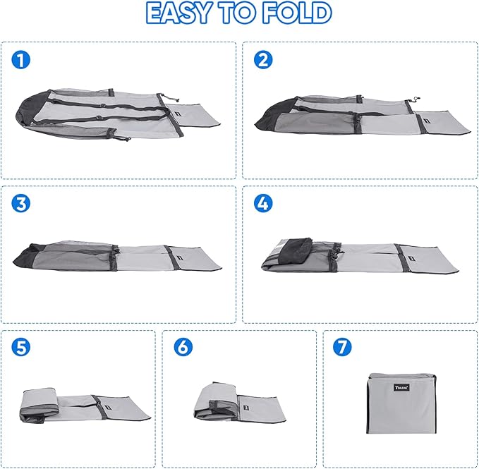 BALEINE 150L Laundry Bag Backpack, 900D Oxford Fabric Large Travel Laundry Bags with Shoulder Straps and 2 Mesh Pockets for College Dorm, Apartment, Laundromat (Grey, 150L)-CubbioJoy