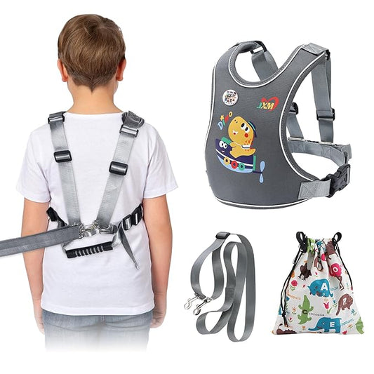 2025 New Safety Harness for Autism and Special Needs Child (3-6 yrs), Anti-Elopement Vest Harness with Light Reflector and Grab Handle for Active, Autistic ADHD Kids,Adjustable Tether Leash with Pouch-CubbioJoy