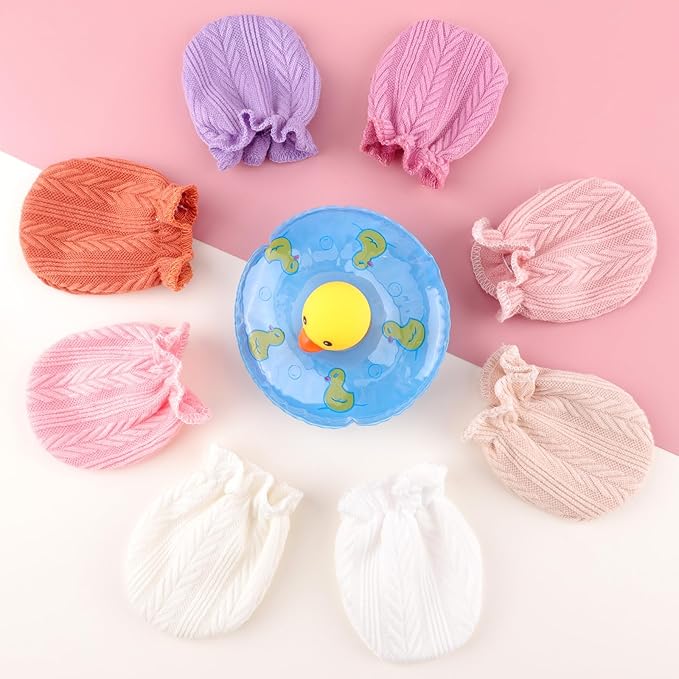 BQUBO Newborn Infant Toddler Mittens No Scratch Cotton Elastic Wrist Gloves Hypoallergenic for 0-6 Months Baby Boys Girls-CubbioJoy