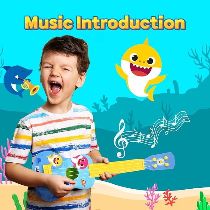 Baby Shark Kids Ukulele Musical Toys for Toddlers Party Guitar Ukulele Gift Play Instrument for Kids Boys Girls My First Musical Toy for Children-CubbioJoy