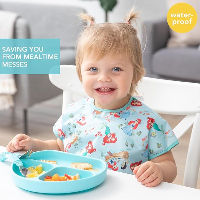 Bumkins Bibs - Toddler Bibs, Waterproof, Large for 1-3 Years, Short Sleeve-CubbioJoy