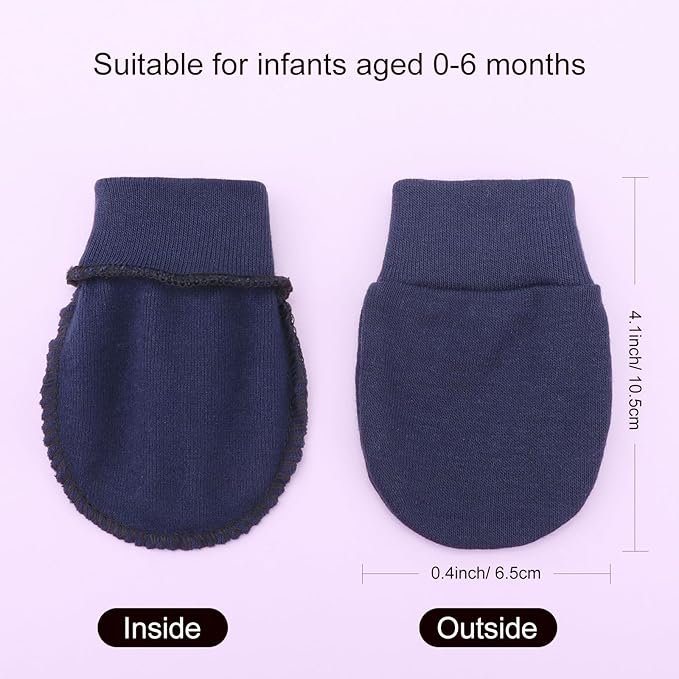 BQUBO 6 Pairs Newborn Baby Boys Girls Mittens 0-6 Months Unisex-Baby Infant Mittens Elastic No Scratch Wrist Gloves-CubbioJoy