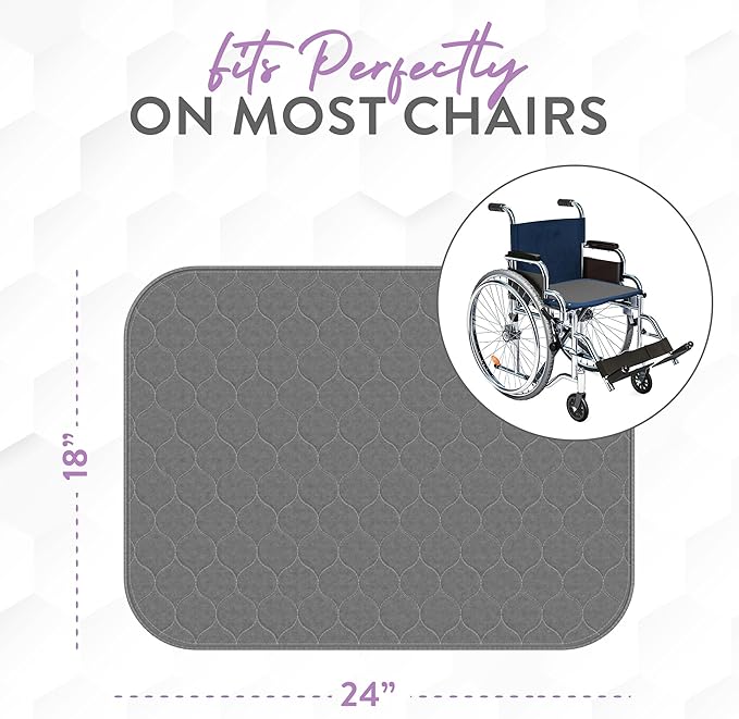 Inspire Underpads | Stain Hiding Gray Reusable Incontinence Bed Pads | Waterproof Mattress Pad | for Adults Babies and Dogs (18 X 24 - 3 Pack)-CubbioJoy