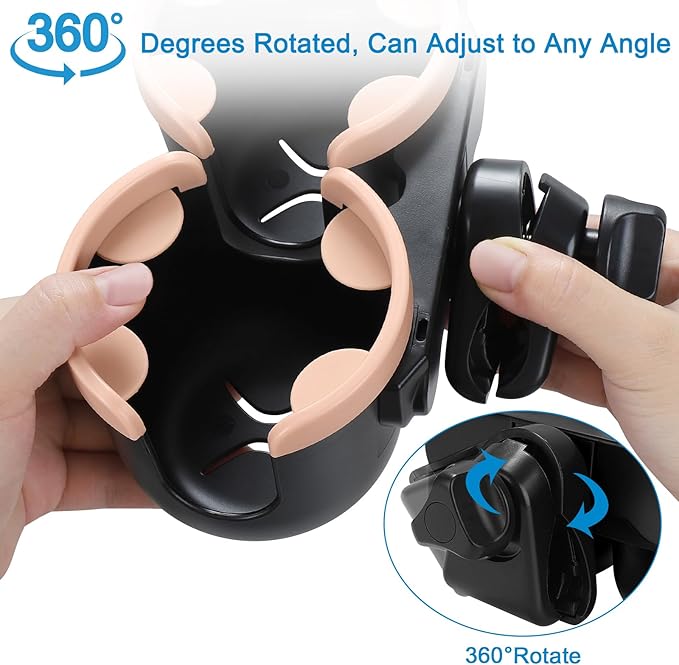 Accmor Stroller Cup Holder with Phone Holder, Bike Cup Holder, Universal Cup Holder for Uppababy Nuna Doona Strollers, 2-in-1 Cup Phone Holder for Stroller, Bike, Wheelchair, Walker, Scooter-CubbioJoy
