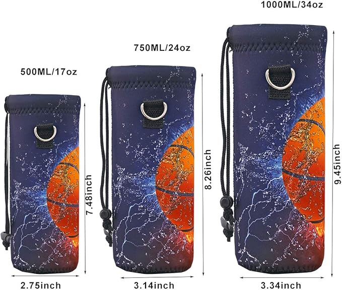 RICHEN Neoprene Water Bottle Carrier Bag with Adjustable Shoulder Strap,Insulated Water Bottle Cover for Stainless Steel/Glass/Plastic Bottles-CubbioJoy