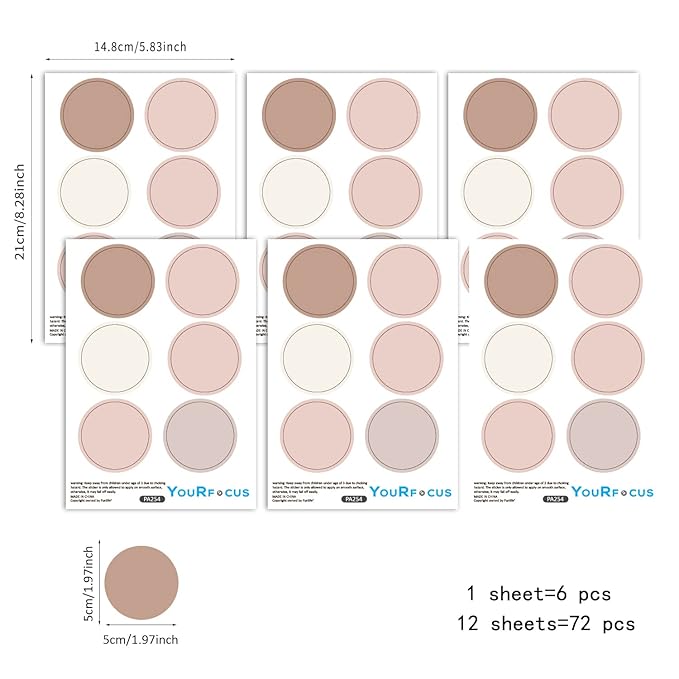 Boho Polka Dot Wall Decals Pink Dots Wall Sticker for Kids Baby Girls Living Room Bedroom Playroom (12 Sheets)-CubbioJoy