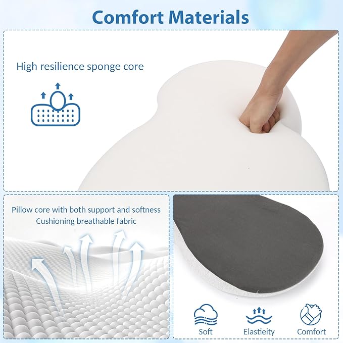 Baby Lounger,Pillow with Safety Straps, Dual-Function Removable Machine-Washable Pad, Lightweight & Portable（Gray）-CubbioJoy