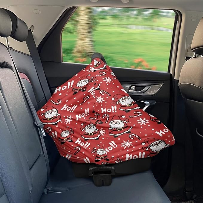 Binienty Christmas Santa Claus Nursing Cover for Moon Christmas Decor Soft Lightweight Car Seat Canopy Multi Use Breastfeeding Covers Breathable and Comfy-CubbioJoy