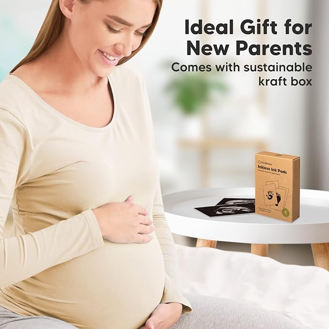 4-Pack Inkless Baby Hand and Footprint Kit - Mess Free Ink Pad for Newborn Keepsake, Dog Nose & Paw Print Kit, Clean Touch Ink Pad for Baby Hand & Footprints, Ideal New Mom Gifts (Navy)-CubbioJoy