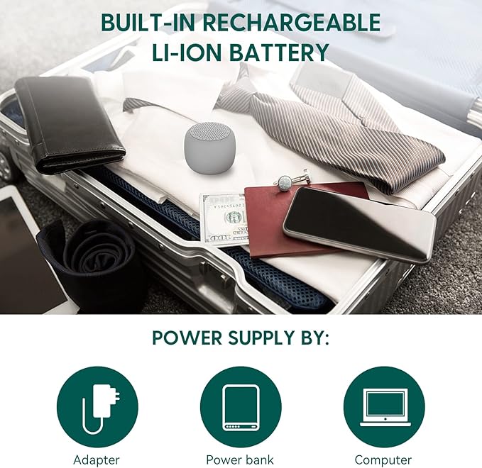 Babelio White Noise Sound Machine for Adults Kids Baby, Mini, 15 Non-looping Sounds, Timer, Memory Function, Easy to Pocket and Travel Gray-CubbioJoy