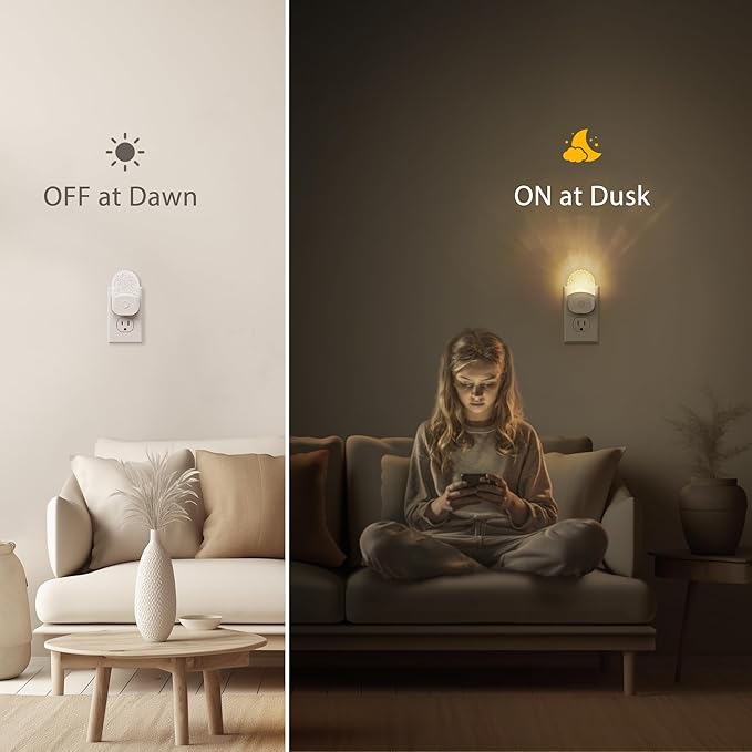 Bubble Night Light Plug in, LED Acrylic Night Light, 2 Pack, Decorative Dimmable Nightlight Dusk to Dawn Sensor, Soft 3000K Warm Nightlight for Bathroom, Hallway, Bedroom-CubbioJoy