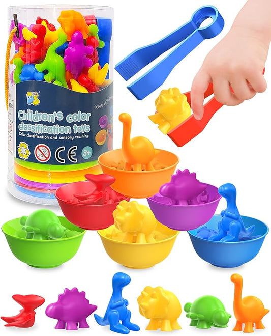 Counting Dinosaurs Montessori Toys for 3 4 5 Years Old Boys Girls, Preschool Learning Activities Kindergarten Educational Sensory Toys Gifts for Kids Toddlers Ages 3-5, 4-8-CubbioJoy