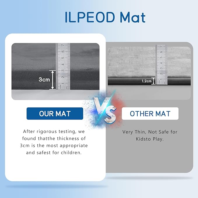 Baby Play Mat 1.2" Thick Memory Foam Nursery Rug Area Rug, 9’2” X 6’7” Yoga Mat Playmat Crawling Mat for Baby,Toddlers, Infants, Kids,Floor Mat Tatami Mat for Living Room with Non-Slip(Grey)-CubbioJoy