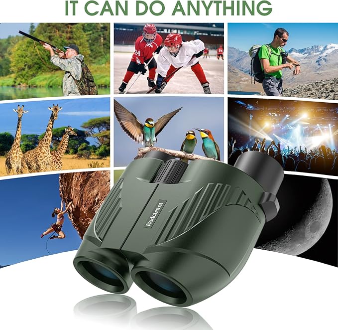 20X25 Compact Binoculars for Adults and Kids,Large Eyepiece Waterproof Binocular，Easy Focus Small Binoculars for Bird Watching,Hiking and Concert, Green-CubbioJoy