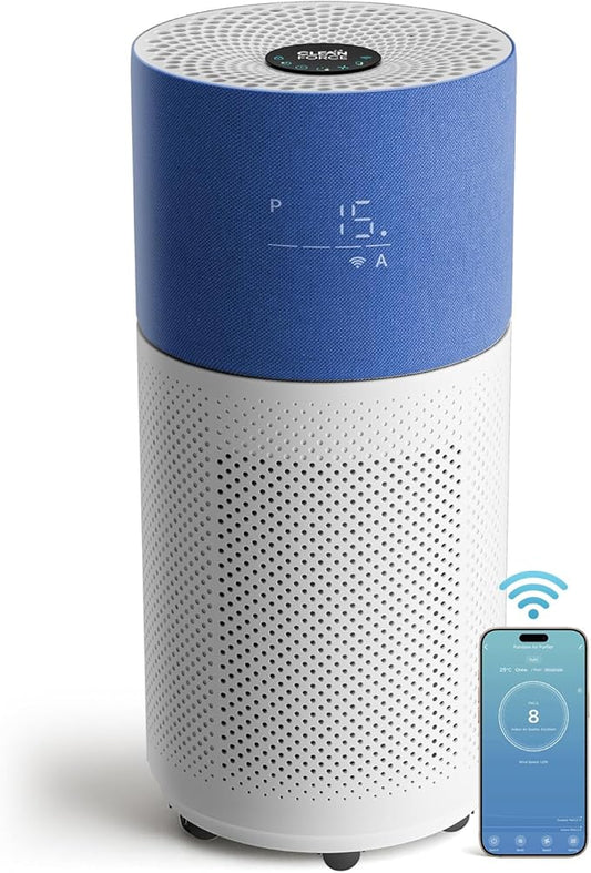CleanForce Air Purifier for Home Large Room up to 2550 ft², Swiss Sanitized HEPA & Carbon Filter, asthma & allergy friendly Certified for Dust/Pollen/Pet Dander, Alexa/App Control, Ozone-Free, Rainbow-CubbioJoy