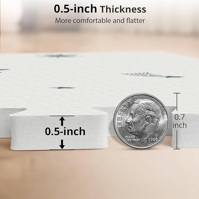 Baby Foam Play Mat, 72x48 Crawling Mat, Floor Mats for Kids for Baby with Interlocking Floor Tiles, Toddler Play Mats for Indoor and Outdoor, Easy to Clean Playroom Playmats-CubbioJoy