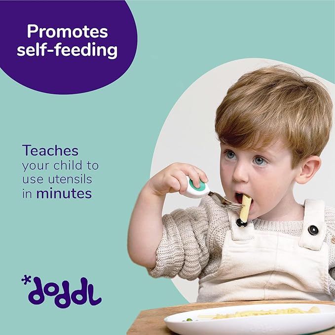 doddl 6-piece Spoon and Fork Set (3 Pairs) - Learn to use Toddler Silverware in Minutes, Toddler Utensils 1 year old & up, Baby Led Weaning Supplies-CubbioJoy
