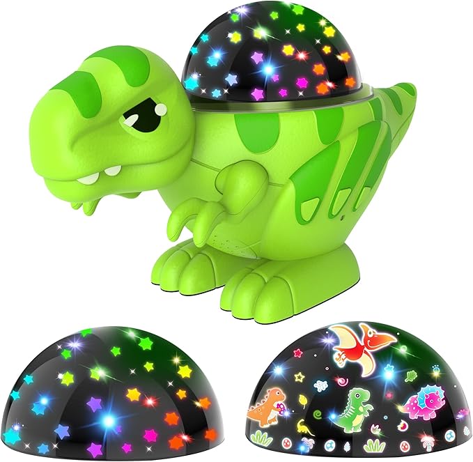Dinosaur Night Light for Kids,Toys for 2-4 Year Old Boys,Star Projector 360°Degree Rotation, 9 Lighting Color Modes,Birthday Gift Decorations, Stars for Ceiling Projector for Bedroom Decor-CubbioJoy