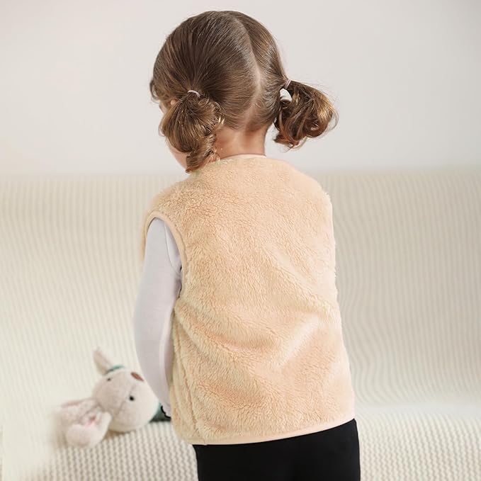 Baby Boys Girls Fleece Vest Zip Up Cute Bear Jackets Fuzzy Fall Winter Warm Clothes Newborn Outwear for Toddler Infant-CubbioJoy