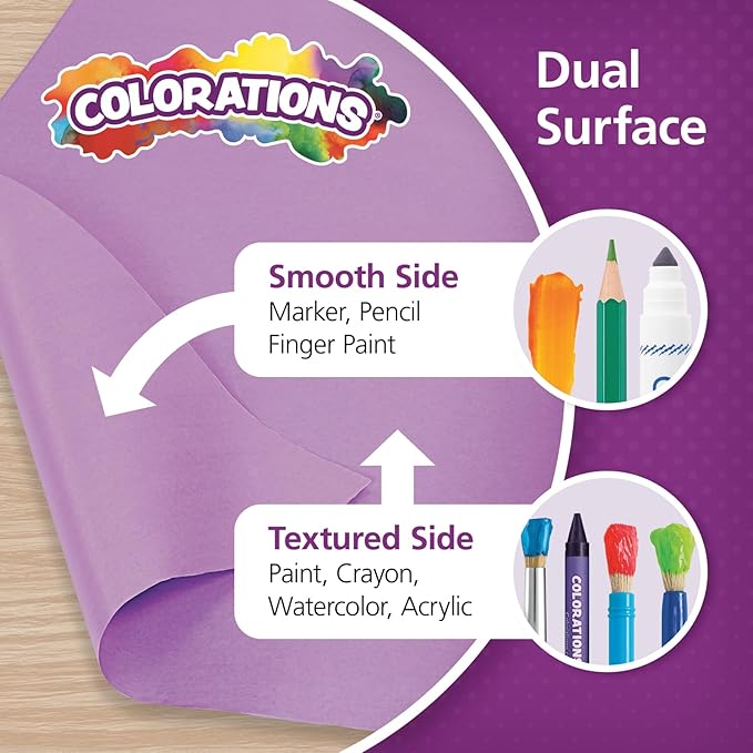 Colorations DSPU Dual Surface Paper Roll, Purple, 36" x 1000' (1 Roll)-CubbioJoy